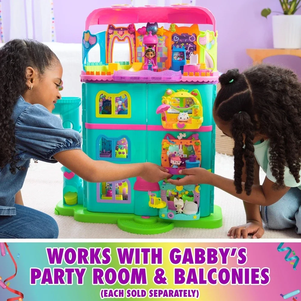 DREAMWORKS GABBY'S DOLLHOUSE, 14 Pc Celebration Dollhouse, 25-Inches Tall NEW